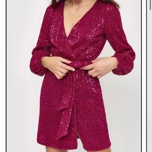 Dynamite The Ruby Sequin Wrap Dress